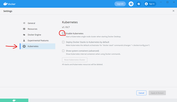 docker desktop k8s enable